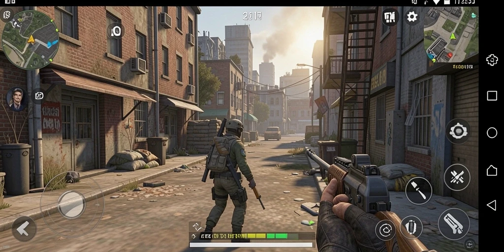 Screenshot menampilkan aksi pertarungan melawan monster.